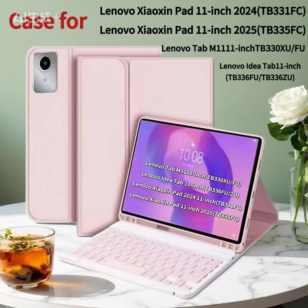 Case for Xiaoxin Pad 11 in 2025/2024, for Lenovo Idea 11 inch, Bluetooth Keyboard Cover for Lenovo Tab M11 11 inch Smart Stand C