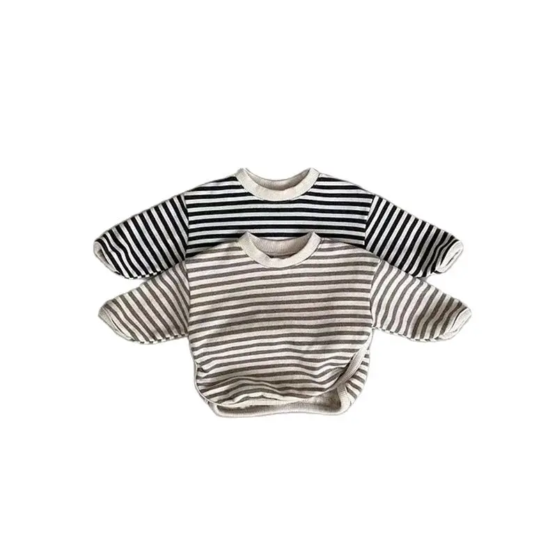 Autumn New Baby Clothes Infant Girls Hoodie Striped Boys Sweatshirts Toddler Tops Clothes