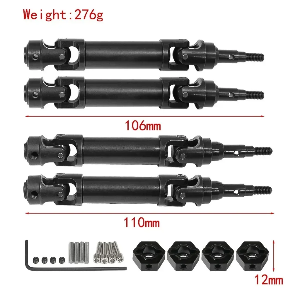 Stainless Steel Front Axle Shaft and Rear Drive Shaft For TRXS 1/10 Ford Fiesta ST Rally RC Car Upgrade Parts