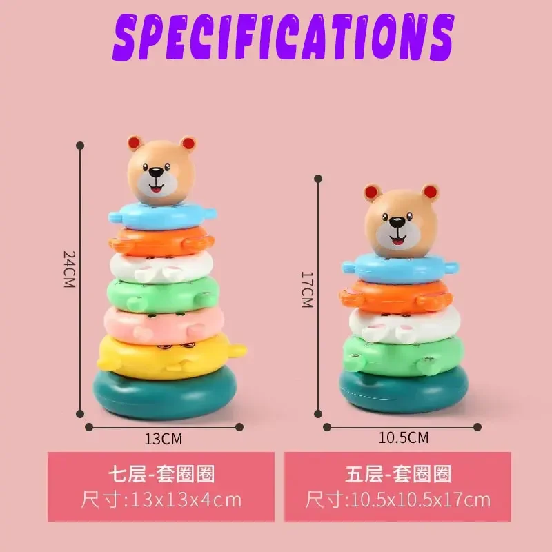 Montessori Toys Puzzle Pyramid Tower Cup Stacking Educational Beach Kids Pool Bathtub  Kids Gift
