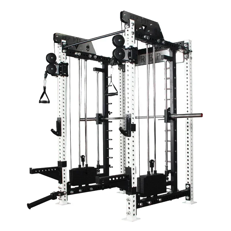 Factory Heavy Duty Commercial Fitness Sports Trainer Cable Crossover Squat Rack Equipment Multi Functional Smith Machine