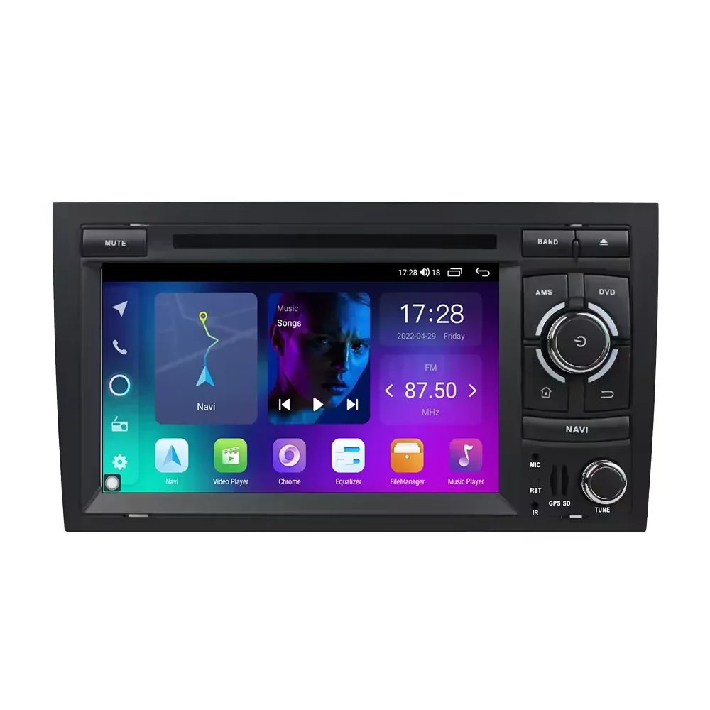 

7 Inch Android Car Dvd Player 4G 64G Car Audio Touch Screen Car Radio With GPS Navigation Dsp Bt Fm Wifi For A4 2002-2008