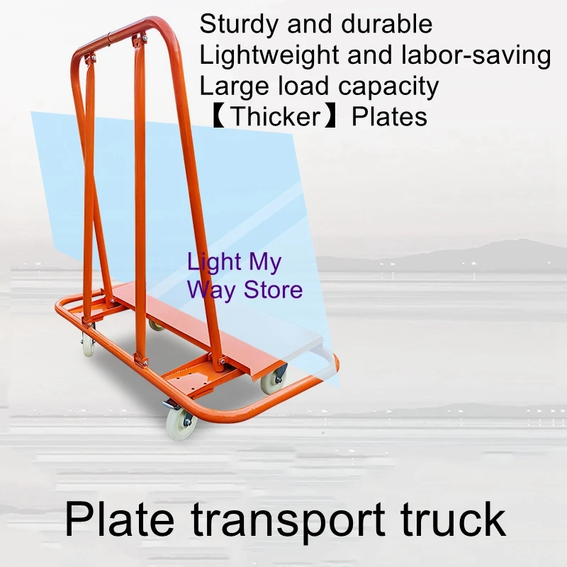 Stainless steel flatbed truck handling car load king can be folded into the push trailer into the hand push tile plank truck