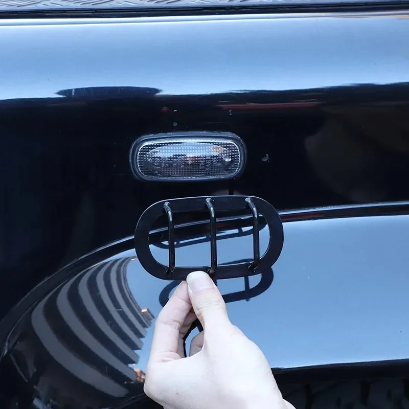 For Land Rover Defender 90 110 130 04-18 Stainless Steel Black Car Turn Signal Protection Cover Decorate Sticker Car Accessories