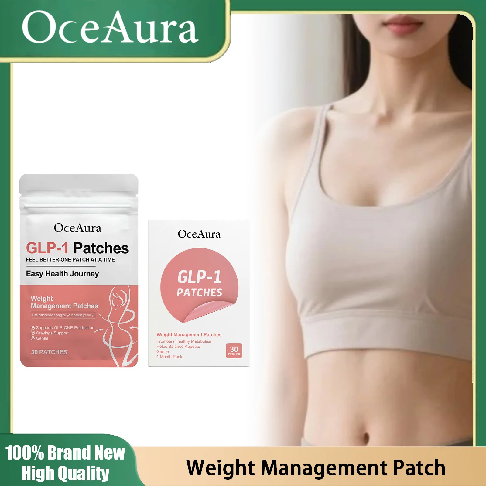 GLP 1 Slimming Patch for Weight Loss Suppression Appetite Reduce Sugar Intake Inhibit Fat Synthesis Body Management Stickers