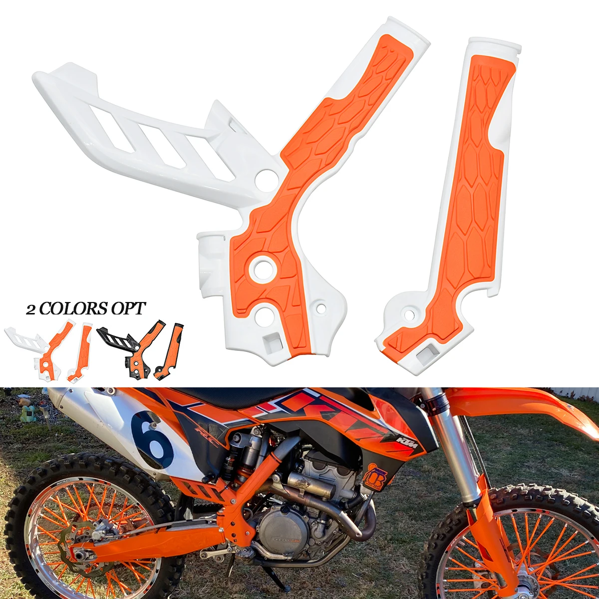 

Motorcycle Frame Guards Motocross X-Grip Frame Protection Cover For KTM XCW XCFW SX SXF EXC EXCF 2011-2016 125 150 250 350-500