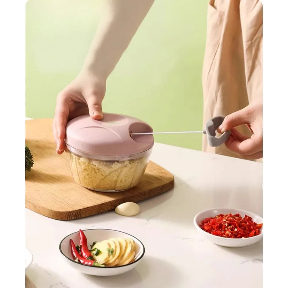 Manual Processor 500ml-Food Cutter with 3 Blades