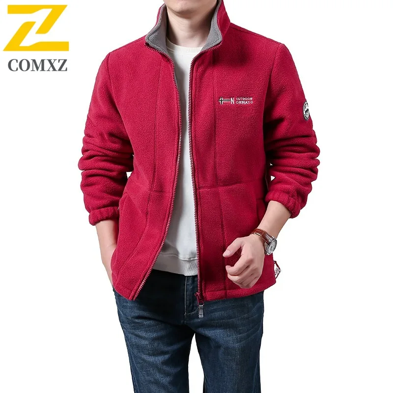 

COMXZ повседневное мужское хлопковое пальто с воротником-стойкой, 2025 г., удобная парка для работы на открытом воздухе, однотонный дизайн, легкое зимнее пальто с защитой от холода