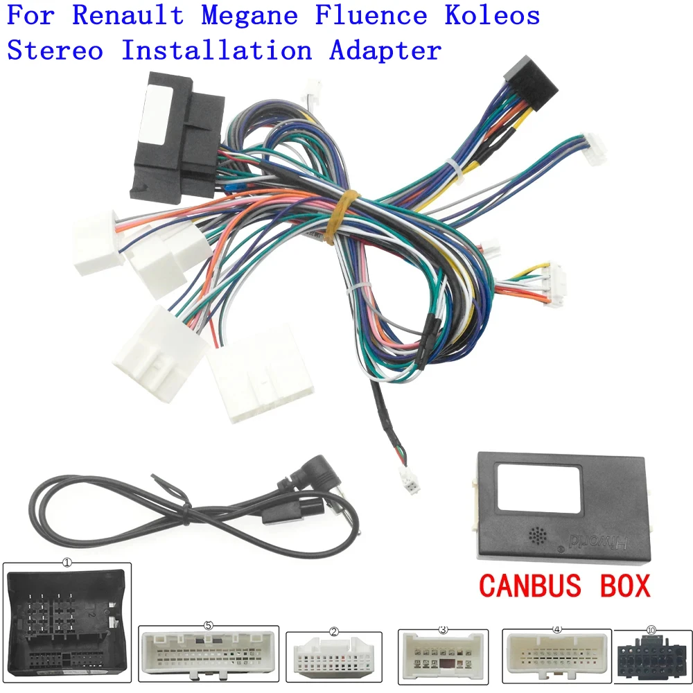 

Car 16pin Wiring Harness Adapter Decoder Android Radio Power canbus Cable For Renault Megane 3 Koleos Fluence Power Cables