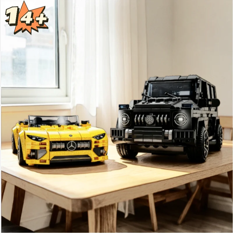 808pcs Super Racing Series Mercedes Benz Amg Car Building Blocks Creative Diy Assembly Vehicle Model Home Desktop Decoration