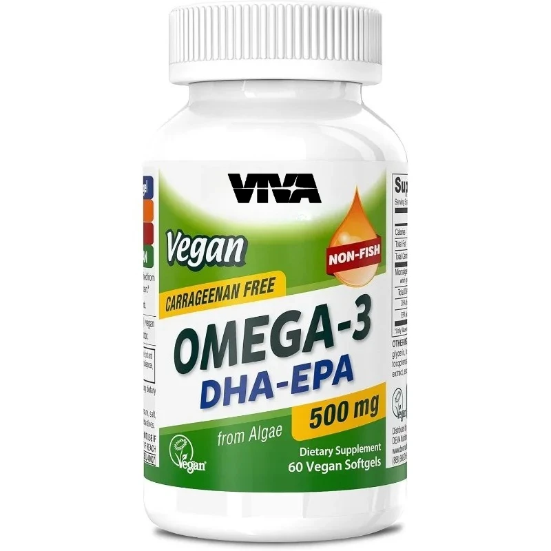 Pure Omega-3 DHA-EPA 500MG - Non GMO, 60 softgel capsules