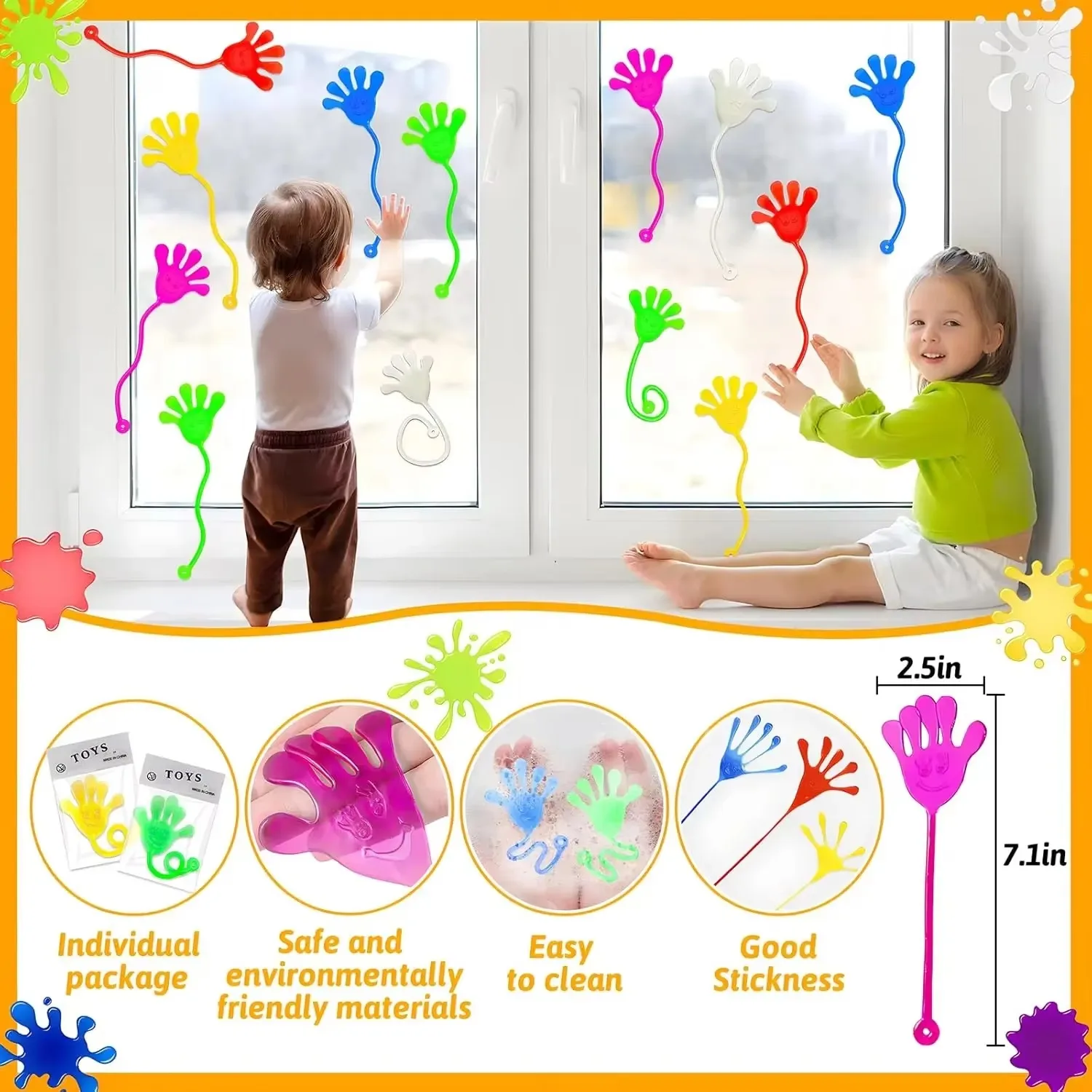 5-50 Pcs Sticky Hand Slap Toys - Stretchy, Squishy Palm Toys for Kids, Fun Party Favors & Novelty Gifts