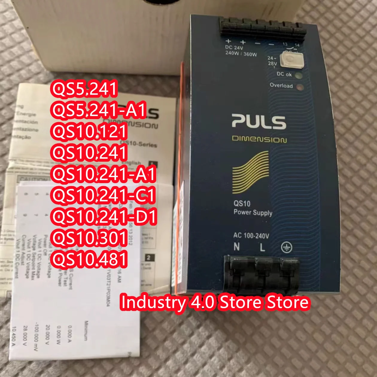 

QS10.241-C1,QS10.241-D1,1-phase system,New stock for DIN rail Power supply