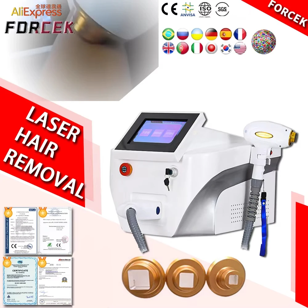 2024 Newest professional use 10.4 inch 755nm combined 808nm yag laser 1064nm diode laser 3 wave epilation hair removal machine