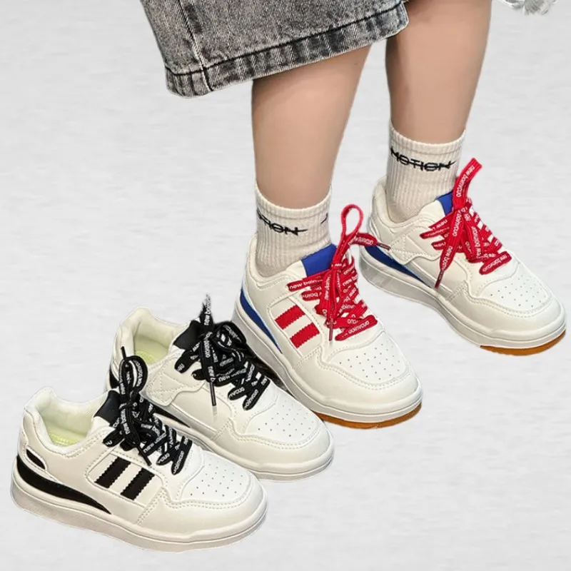 New Children Casual Shoes Four Seasons Kids Single Sneaker Basketball Sports Shoes Boys Girls Sneaker Board Shoes 26-37