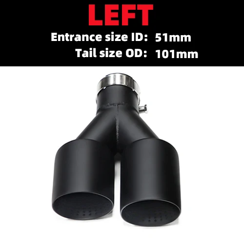 1 Stuks Dubbele Matte Zwarte RVS Uitlaatpijp Universele Uitlaat Tip Y-Type GTI MK7 Golf7 Uitlaatmondstuk