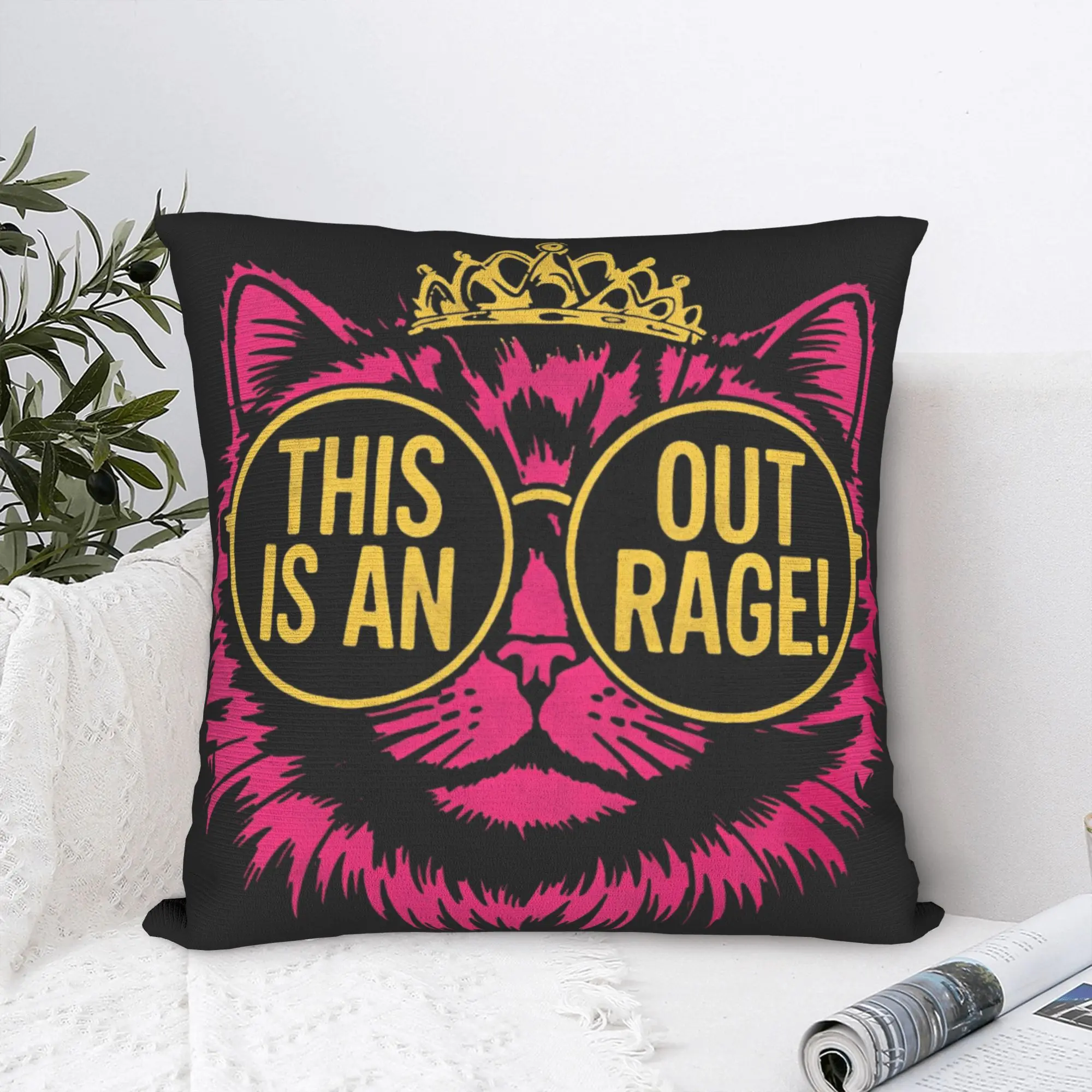 This Is An Outrage Princess Donut Cat Dungeon Crawler Carl Pillowcases  Funny Pillow Case For Sofa Bedroom Square Pillow Cover