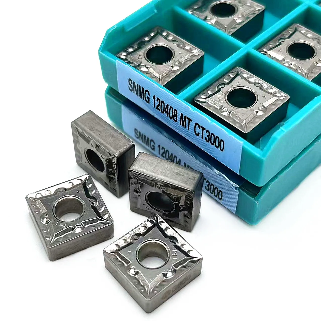ตัวแทรก mesin bubut CNC สำหรับสแตนเลสสตีลเครื่องมือตัด SNMG1204เอ็มที CT3000ภายนอก