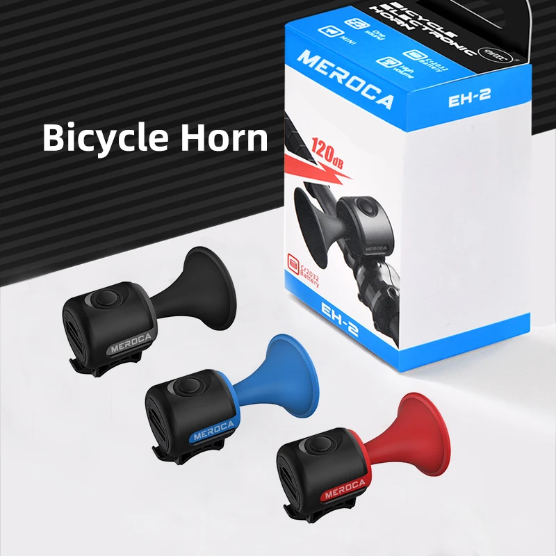 MEROCA Bicycle Electric Bell Mountain Bike Horn 120dB Super Loud Waterproof Road Bicycle MTB Electric Bell