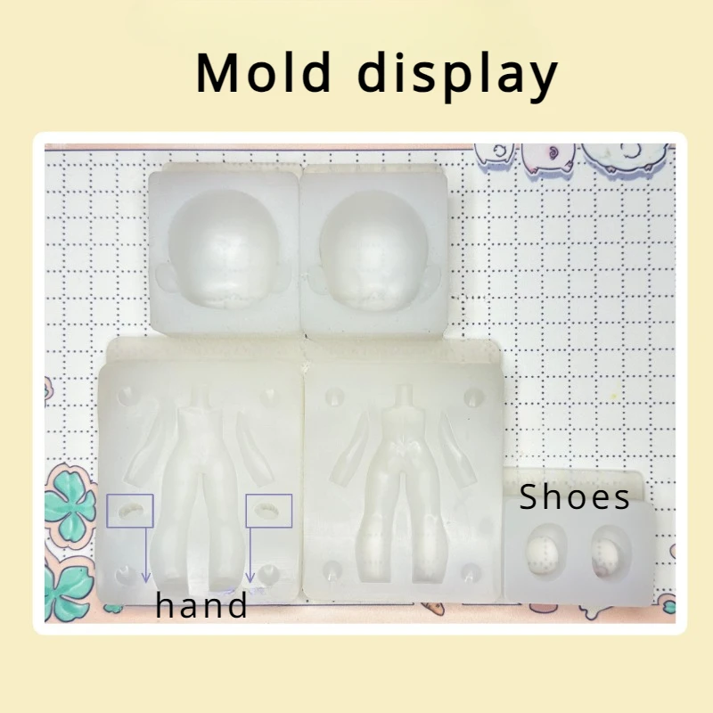 Universal Multi-size Q Version Face/ Body Ultra-light Clay Silicone Mold DIY Polymer Clay Animation Cartoon Figure Making Mold