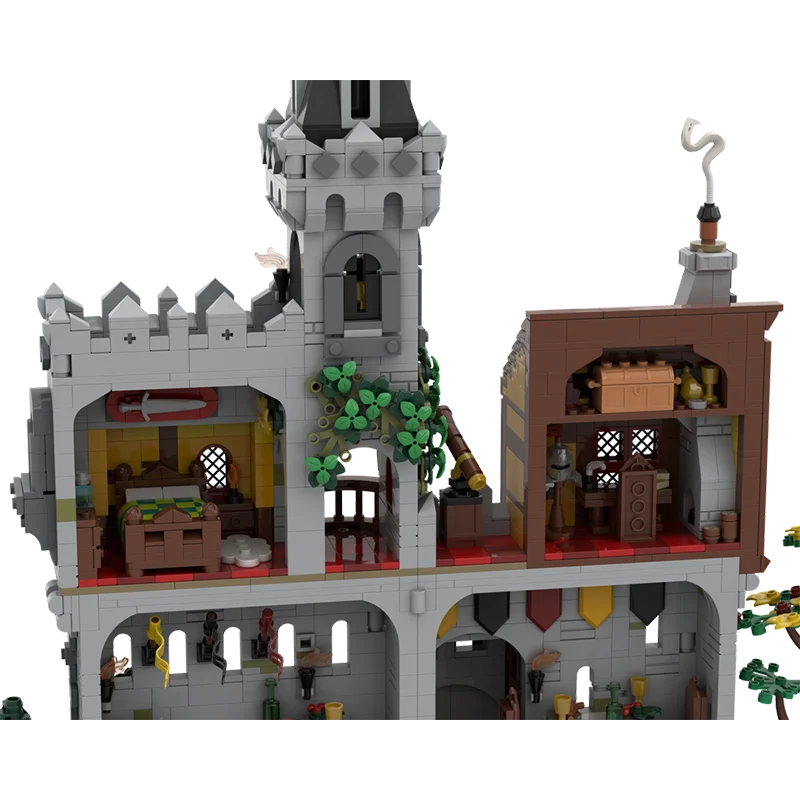 Brandneue MOC mittelalterliche Architektur Krähe Herrschburg Bausteine Erwachsene Geburtstagsgeschenk Kinder Weihnachtsspielzeug Geschenk