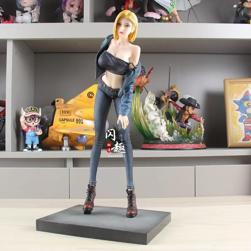 Android 18 Dragon Ball Z Anime-Figur Android-Statue PVC-Actionfiguren Desktop-Ornament Sammlermodell Spielzeug Geschenke