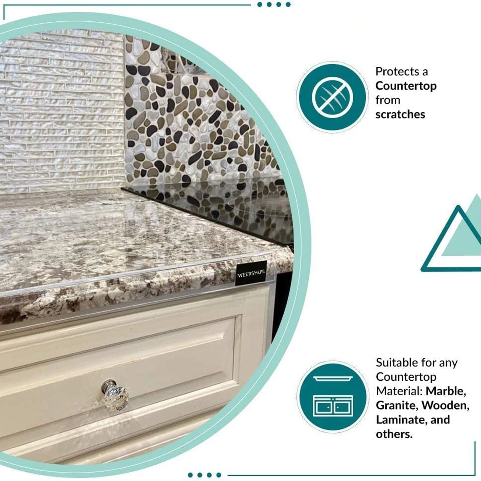 Countertop Acrylic Chopping Boards Lightweight Harmless Non-Slip Cutting Board for Home Kitchen Essentials