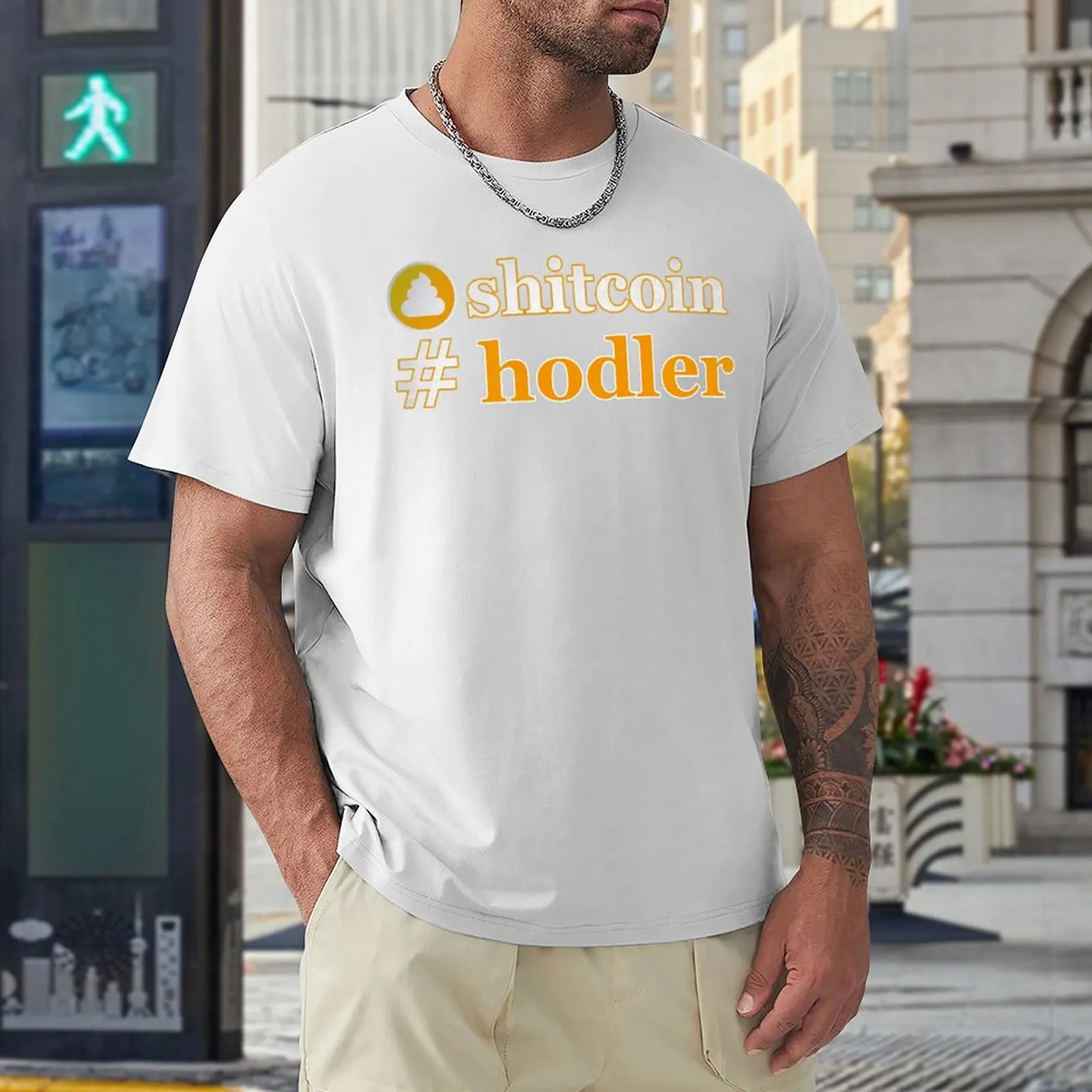 Shitcoin Hodler Essential Camiseta de cuello redondo Motion Funny, camisetas divertidas para el hogar, talla europea