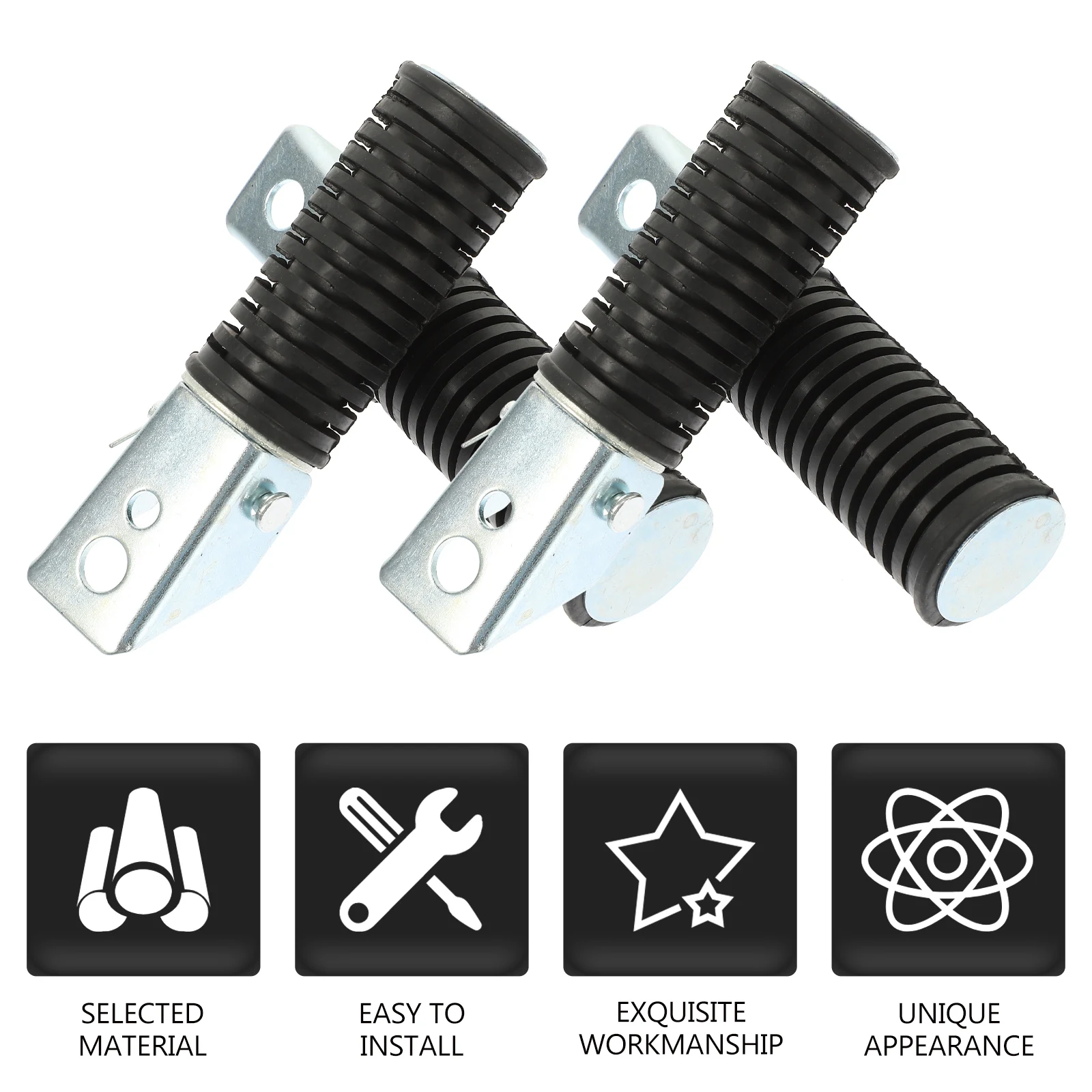

4 Pcs Rubber Foot Pedal Motorcycle Footrest Electric Car Rear Peg Pedals Black Pegs Pad