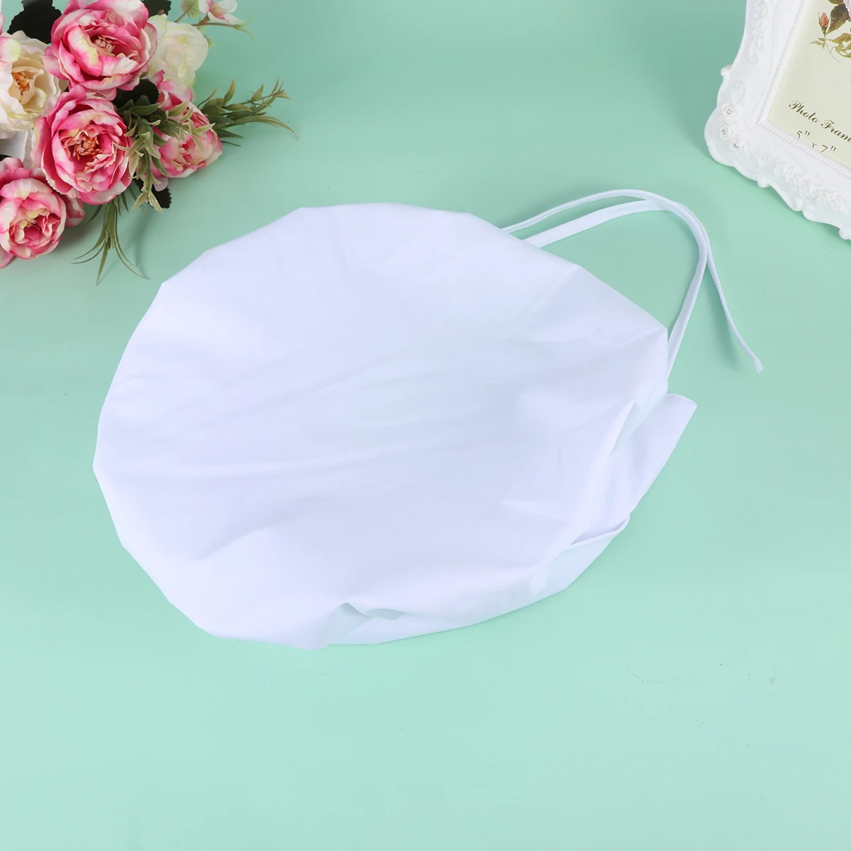 

1PC Adjustable Food Baking Smoke-proof Chef Hat Oil Proof Working Hat Lace-up Catering for Women Men Wearing (White)