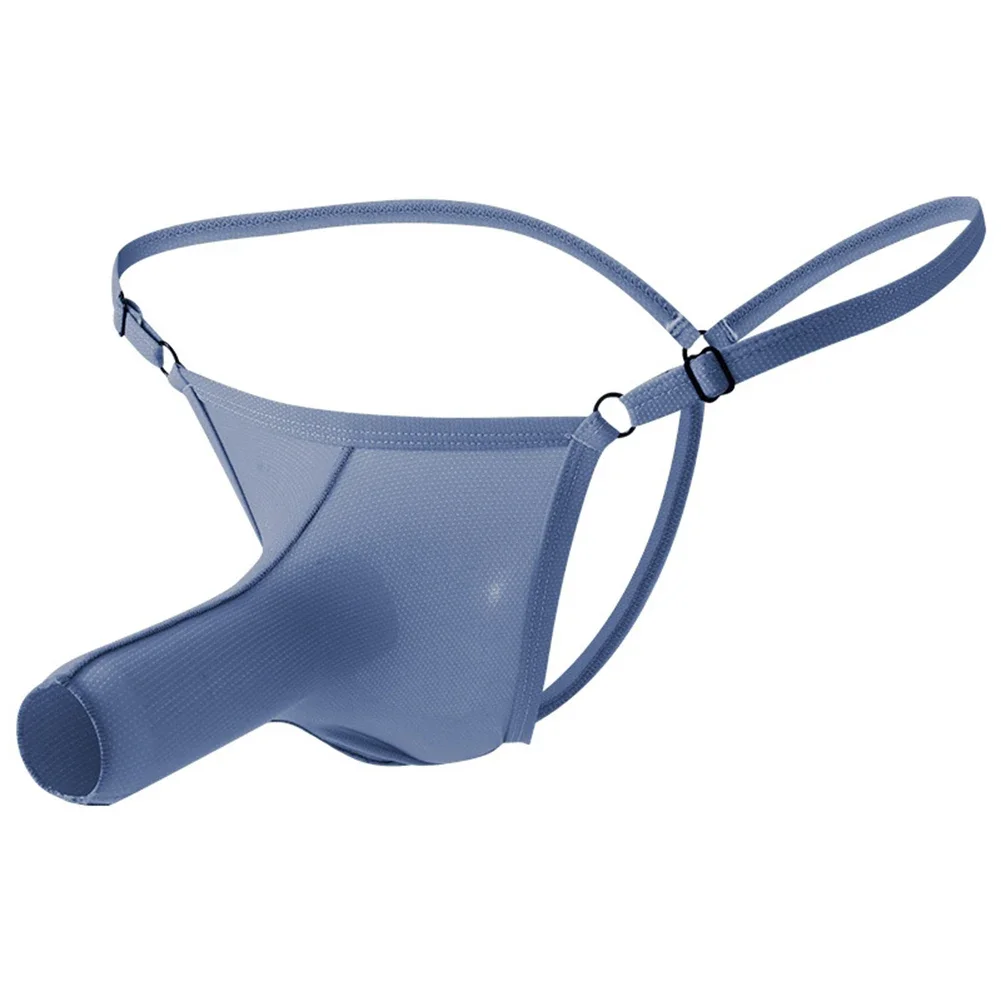 

Men's Panties Ice Silk Sexy G-string Thongs Ultra-Thin Underwear Solid Color Lingerie Simple Basic String Breath Underpants