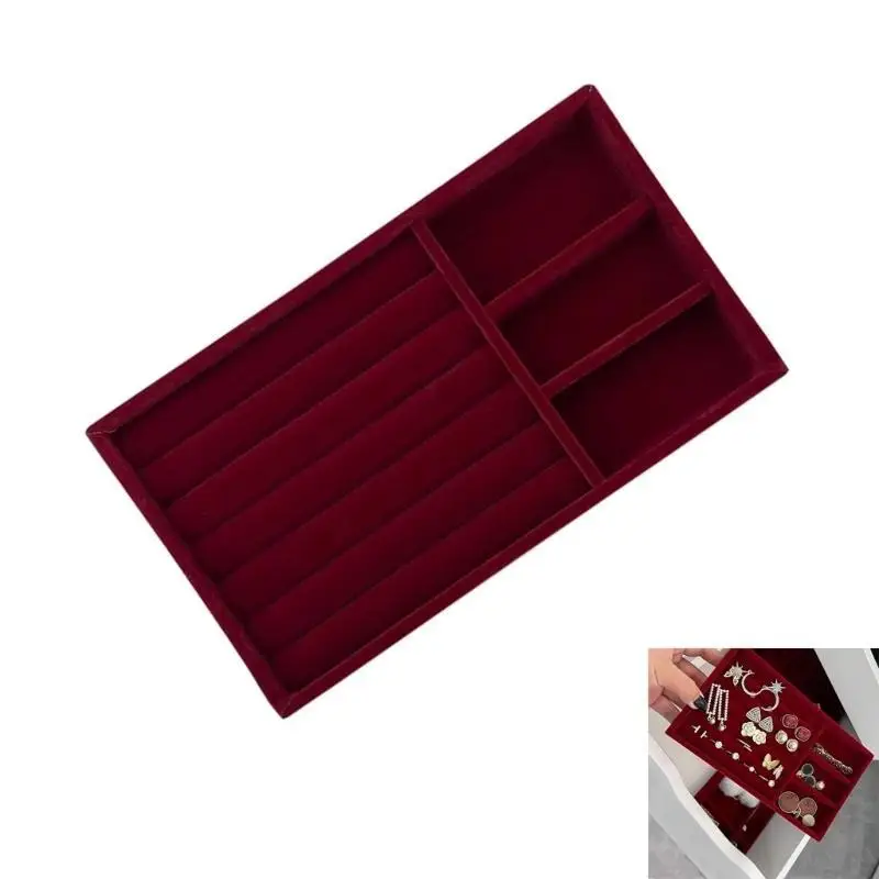 31BB Small Jewelry Tray Rings Organizers Lint Multiple Slots Display Insert Holder for Box Drawer Home Organization