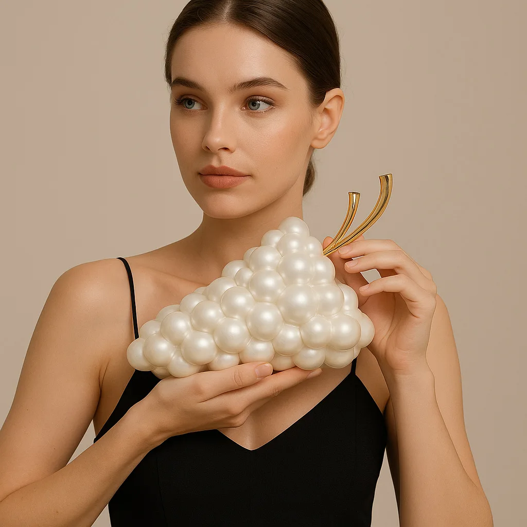 Grape Cluster Evening Clutch Bag, Crystal Chain Handheld Purse, Wholesale Party Accessory حقيبة يد Designer Wallet