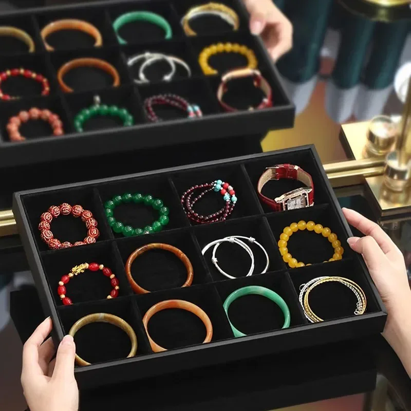 Velvet Jewelry Tray Bracelet Display Plate 12 Grid Bracelet Storage Plate Jewelry Jewelry Display Plate