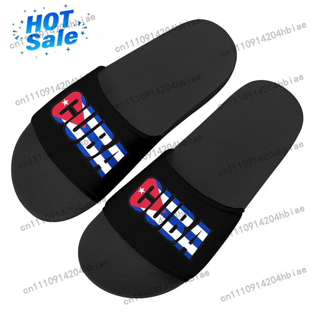 CUBA Flag Print Flip Flops Home Slipper Men Women Teenager Family Slippers Bathroom Pool Casual Sandals Custom Shoe