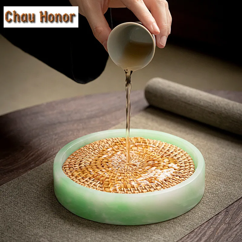 Water Storage Pot Bearing Resin Creative Pot Tea Pot Base Rattan Pad Dry Soaking Table Kung Fu Tea Set Spare Parts Household Pot