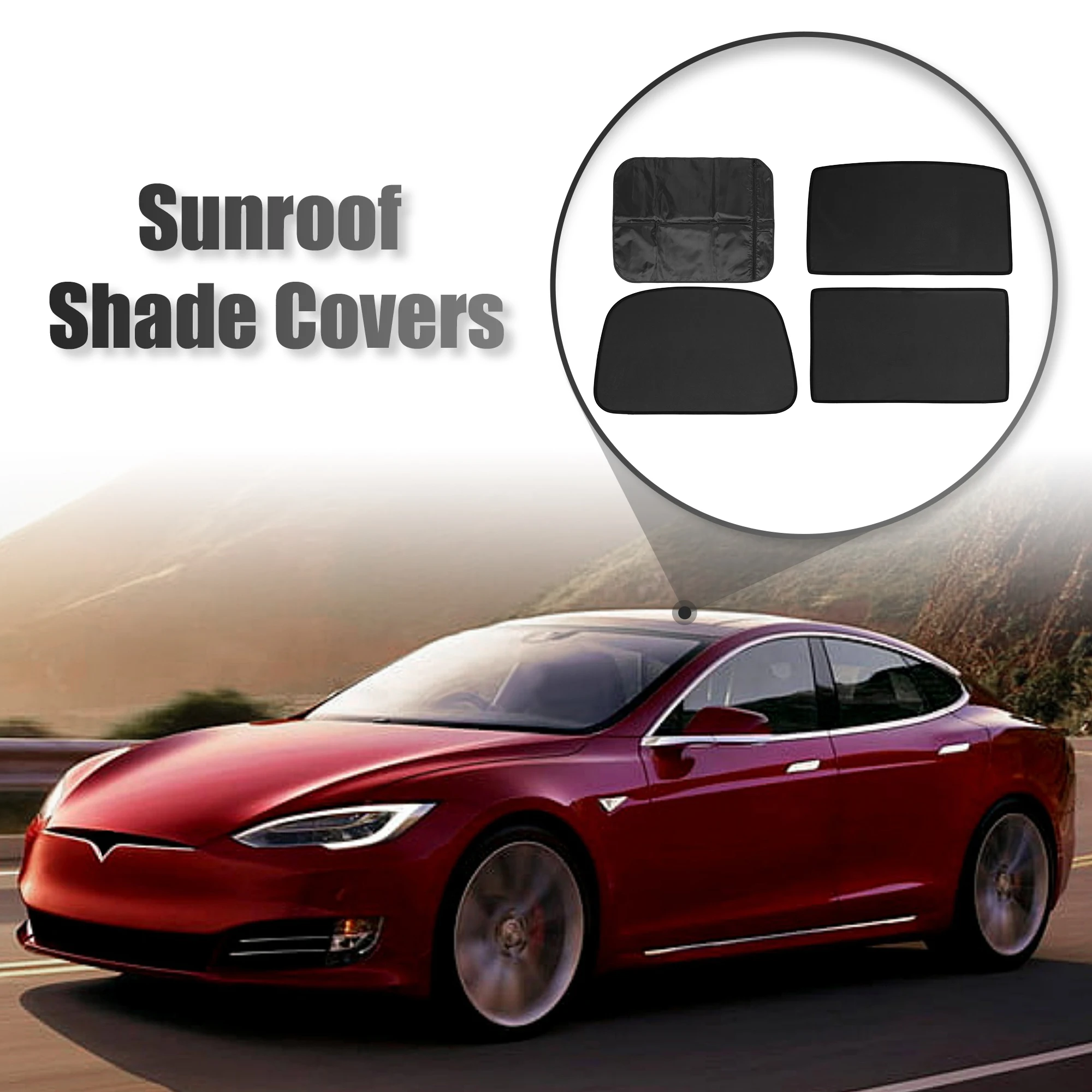 

X Autohaux 3 Pcs Glass Roof Sunroof Shade Cover Window Sun Shade Net for Tesla Model S