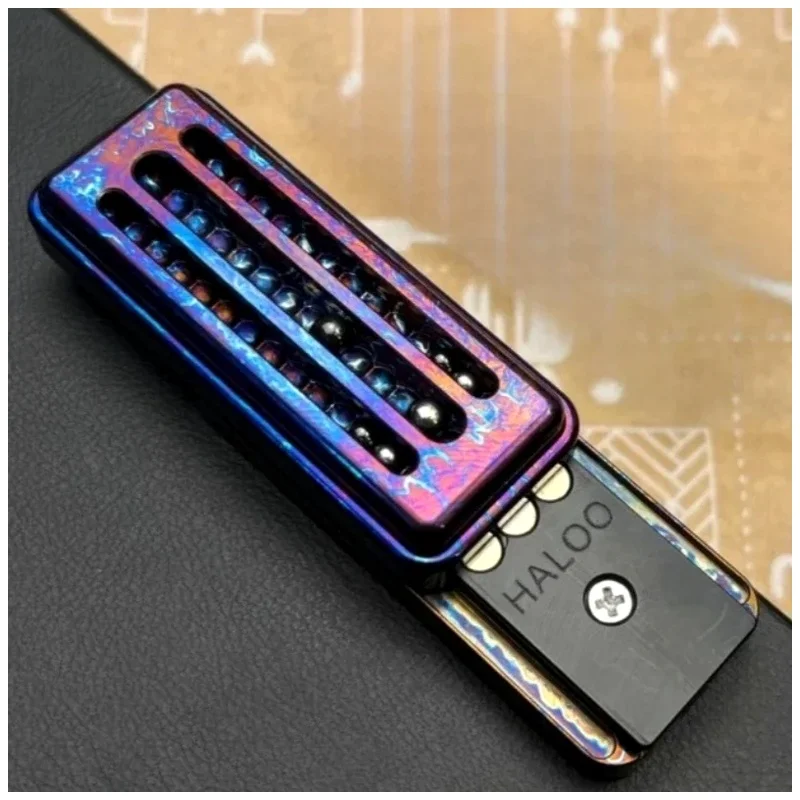 EDC Mechanical Slider Gift for Adults Men Titanium Alloy Fidget Spinner Toy Metal Magnetic Push Card Push Plate Anti Stress