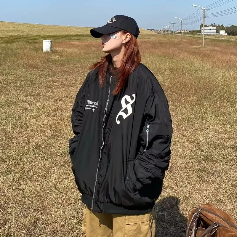 

Sli Autumn Winter Jaet for Men High Street Trendy Brand American Sle plus Size Outdoor Coat Haome Fce Lined