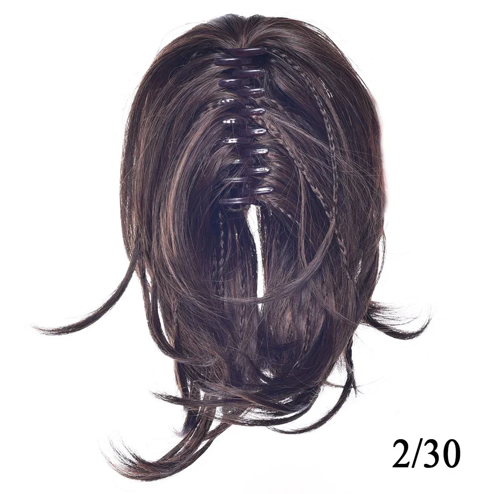 Braiding Hairpiece Synthetic Hair Blonde Black Clip In Hair Extension Straight Pony Tail Gray Claw Ponytail for Women