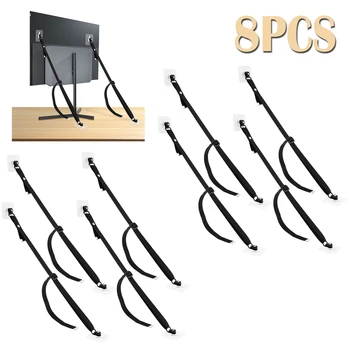 8 adet/4 adet ayarlanabilir 5-35 inç TV emniyet askıları no-matkap yapıştırıcı anti-ucu mobilya duvar çapalar için bebek prova kabine standı