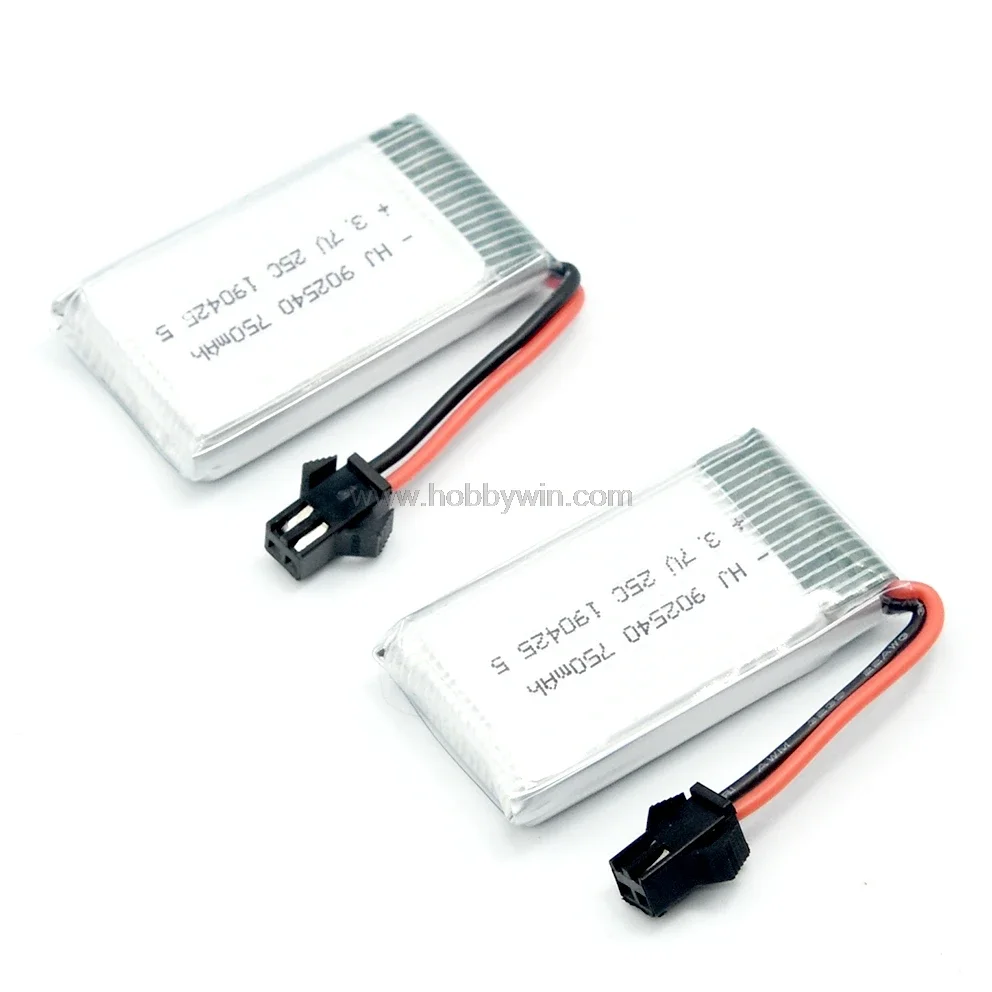 2p 3.7V 1S 750mAh 25C LiPo แบตเตอรี่ SM-2P ปลั๊กสำหรับโดรนขนาดเล็ก FPV quaccopter โมเดล RC เฮลิคอปเตอร์เครื่องบิน