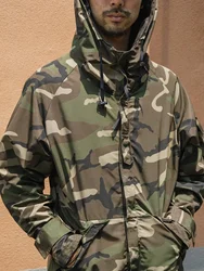 Non Stock Woodland Camo Parka Water-Resistant Outdoor Men's Jacket Coat Relaxed Fit