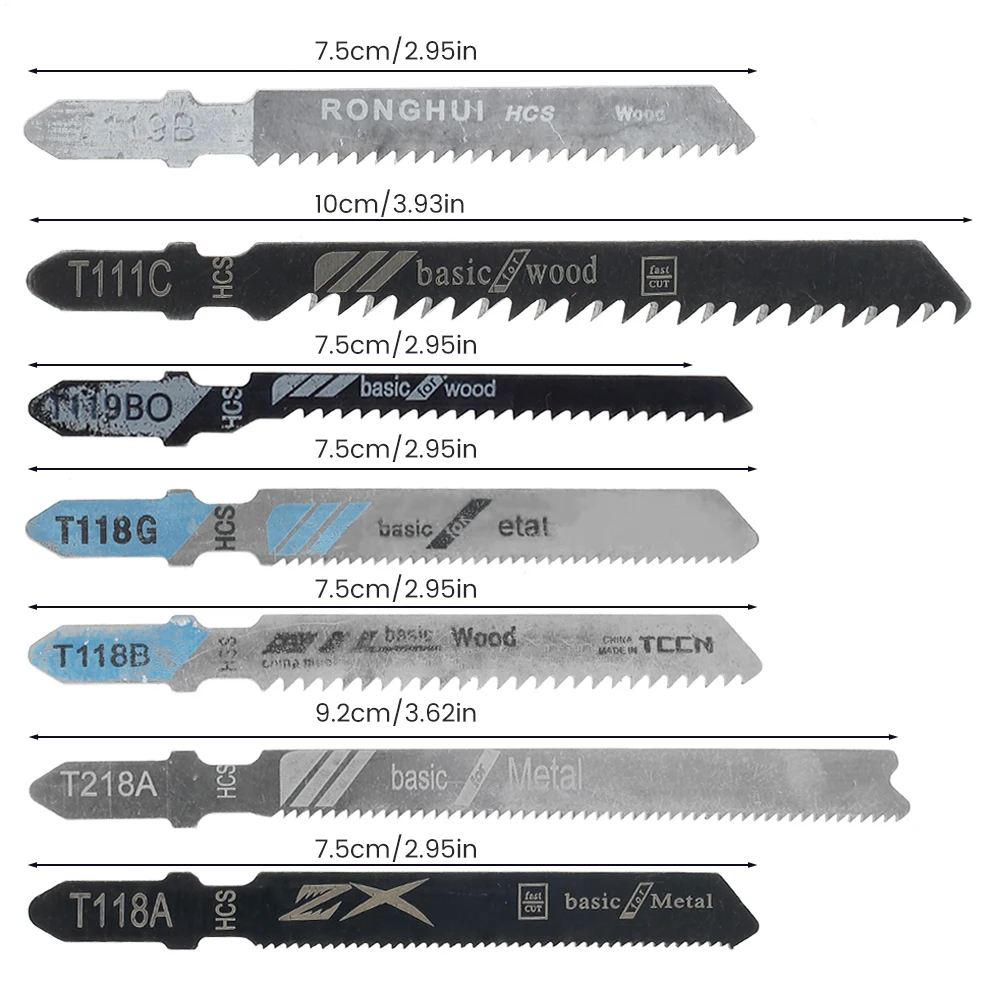 20Pcs Jigsaw Blades Set T-Shaft HCS Assorted Jig Saw Blades for Wood Plastic and Metal Cutting Blades forBlack & Decker Metabo