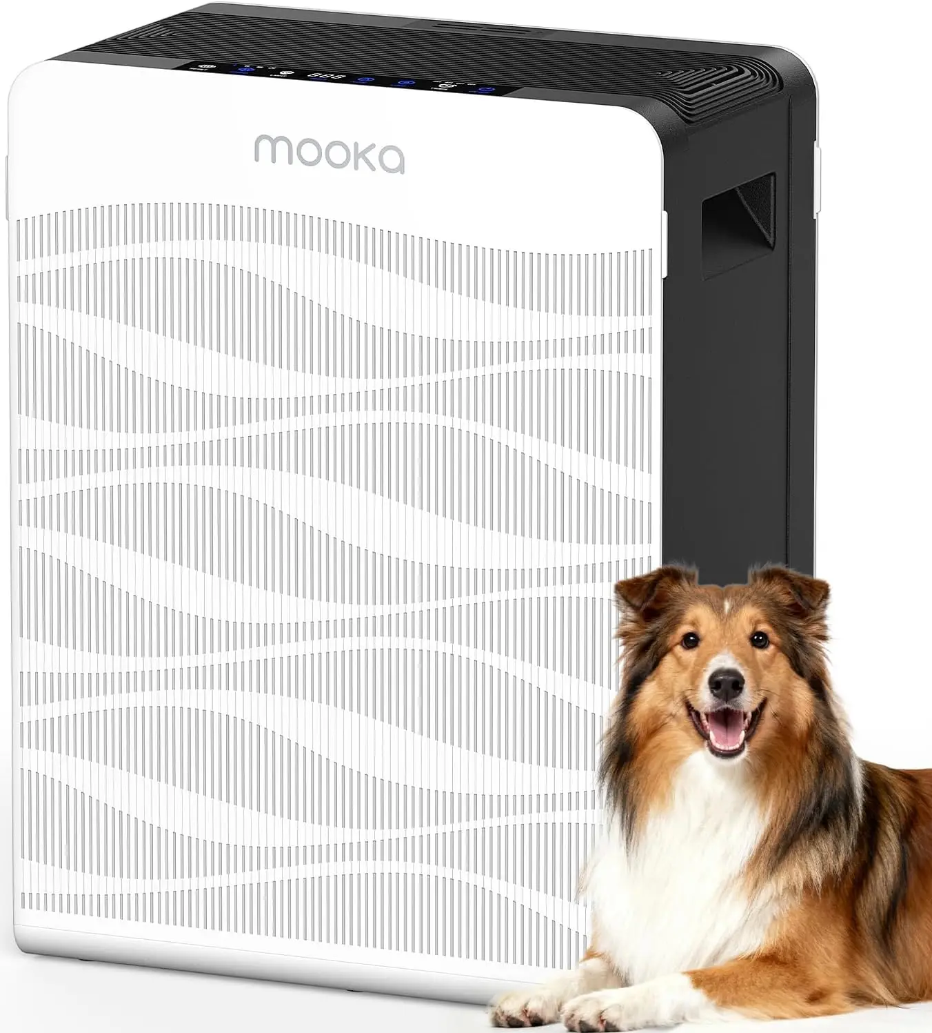 Large Room Air Purifier with Dual-Sided Filtration, PM2.5 Monitor, Washable Filters for Home Office Bedroom