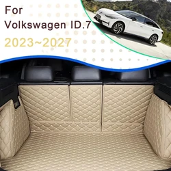 Car Rear Trunk Mats For Volkswagen ID.7 VW ID7 2023 2024 2025 2026 2027 Waterproof Mats Storage Pads Carpets Auto Accessories