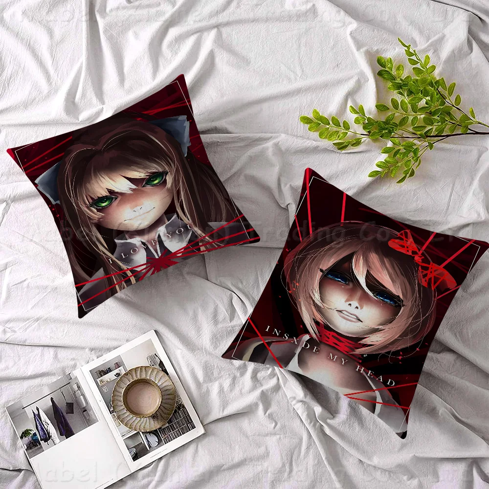 D-doki Literature Girls Pillow Cover Sofa Cushion Cover Home Room Decoration Children Gift