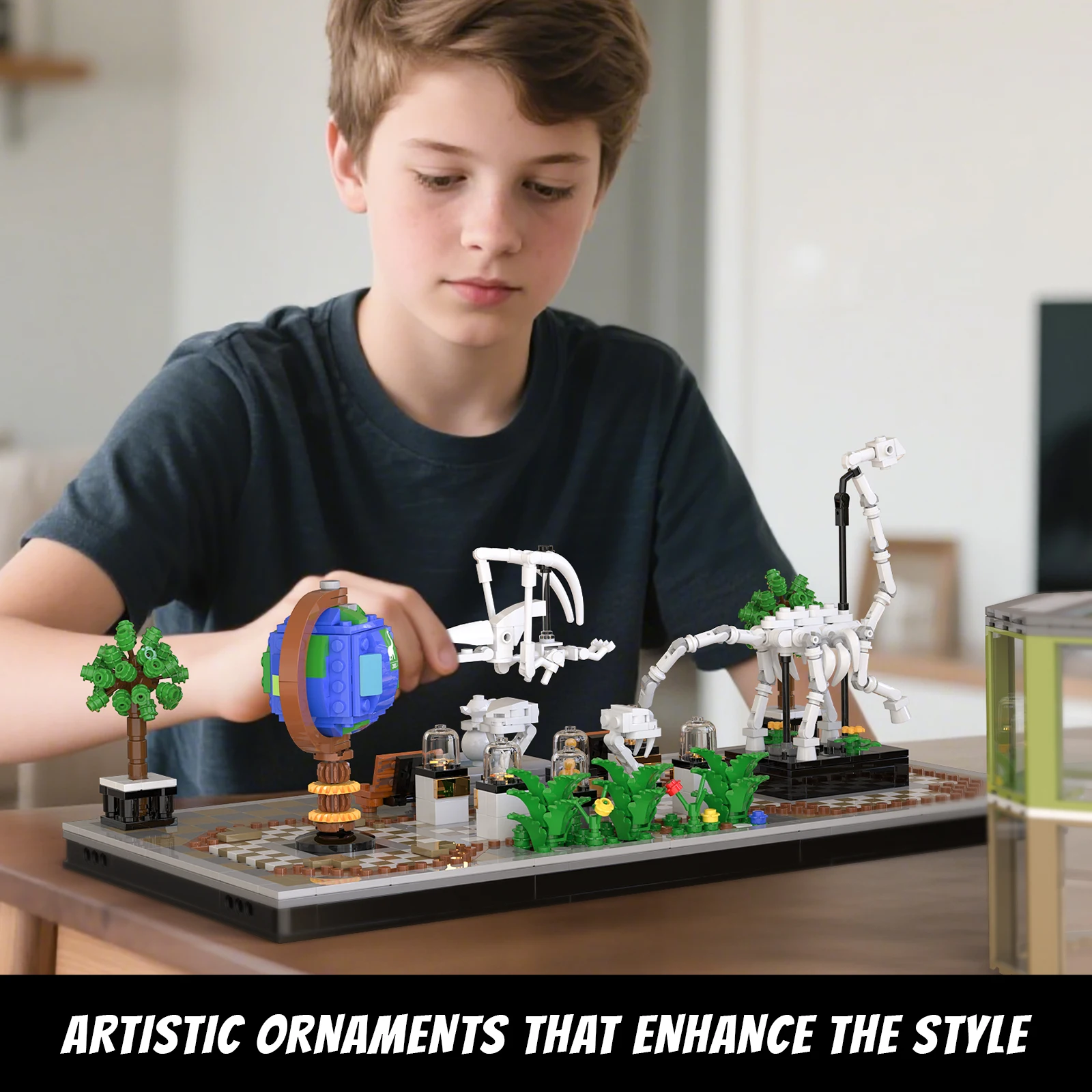 MOC 2800 + قطعة متحف الديناصورات اللبنات مجموعة العمارة سلسلة ألعاب تعليمية عرض مكتبي نموذج الأطفال الكبار هدية #6