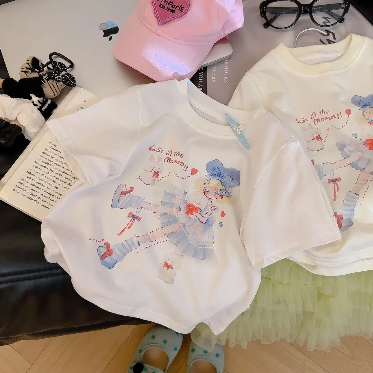 Summer Girls T-shirt Cotton Tops For Kids Short Sleeve Clothes