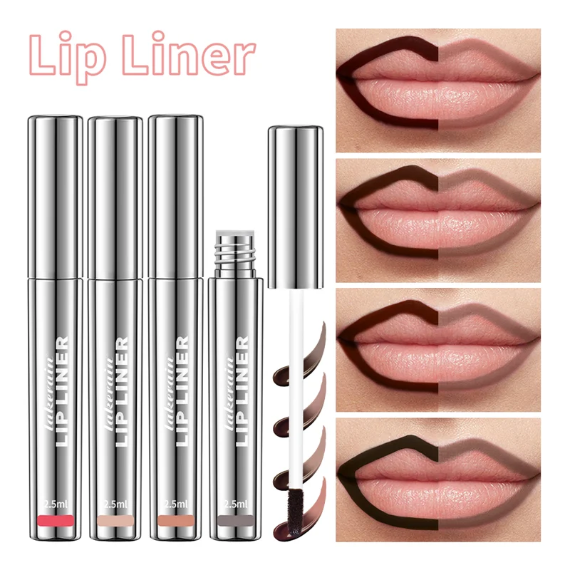 4 Kleur Peel Off Lip Liner Tattoo Waterdicht Langdurige Matte Non-stick Fading Lip Tint Sexy Rode Contour lippen Make Up Cosmetica